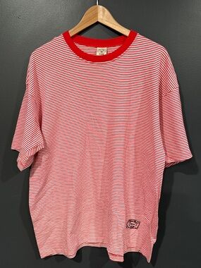 Hanes Other Wear Men's Red & White Striped Short-Sleeve Tee XL